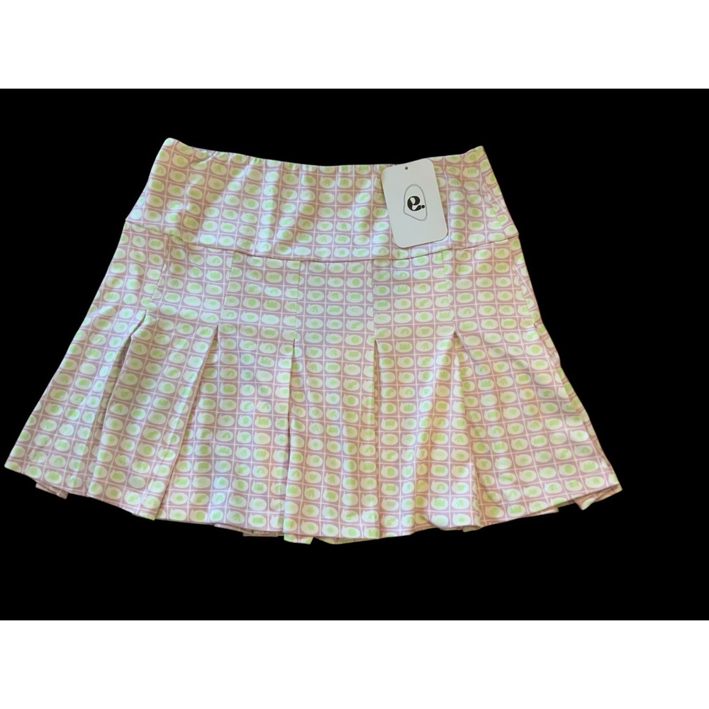 Elodie Skirt Womens Medium Pink White & Green Print Drop Pleated Mini Skirt NWT